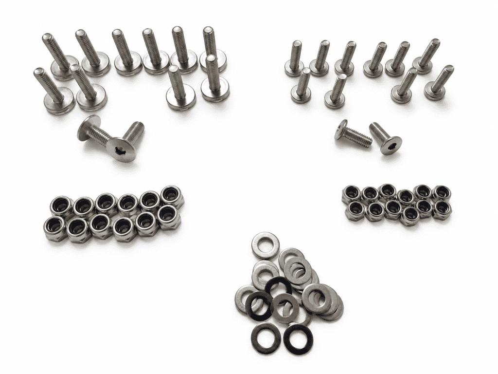 Yamaha Blaster fender and gas tank cover mounting kit with bolts, screws, locknuts and washers