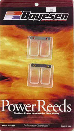 Boyesen Power Reeds 630 dual-stage replacement reeds for Yamaha Blaster 200 two-stroke engine.