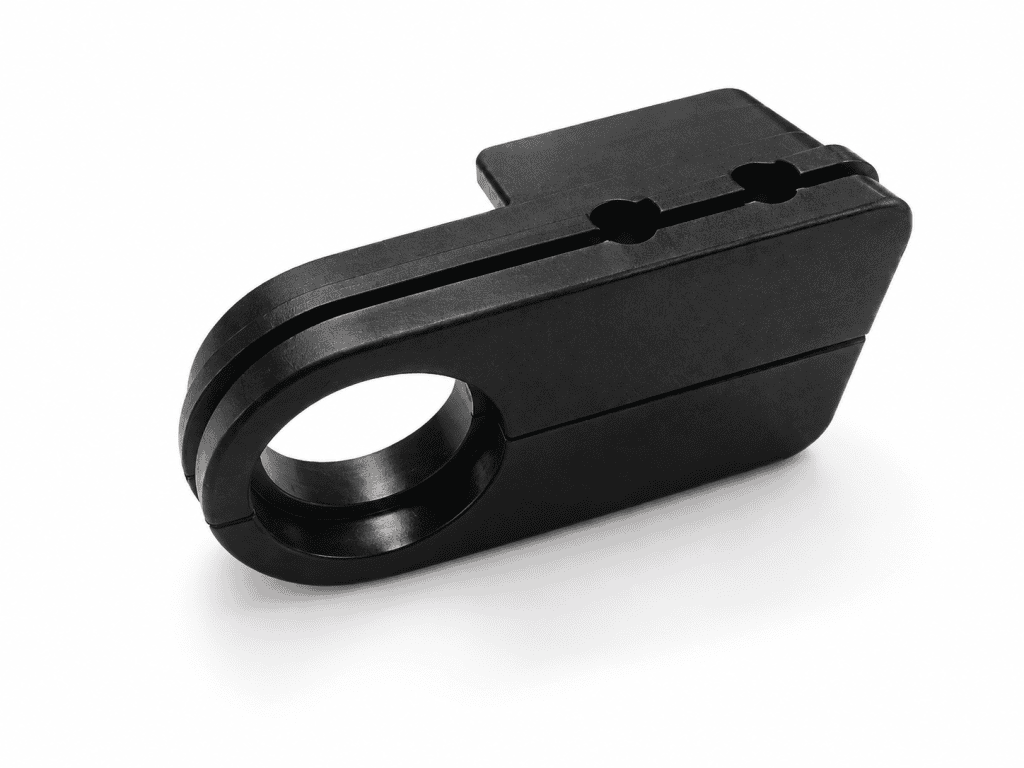 Black Yamaha Blaster front chain slider with circular mounting opening and split body
