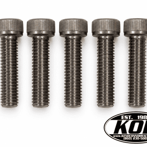 Five Yamaha Blaster stator cover socket head bolts arranged on a white background with KOR logo
