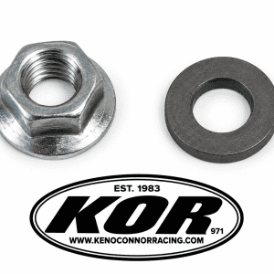 Yamaha Blaster flywheel nut and washer on a white background above the black and white KOR logo.