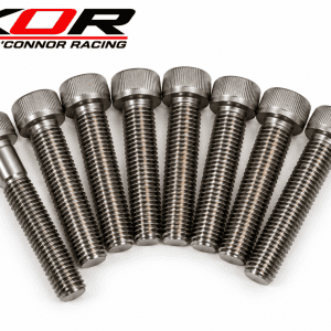 Silver Yamaha Blaster clutch cover socket-head bolts arranged in a fan on a white background