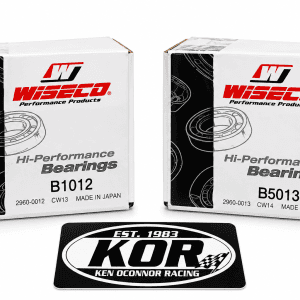 Two Wiseco bearing boxes on a white background with a black-and-white KOR logo below