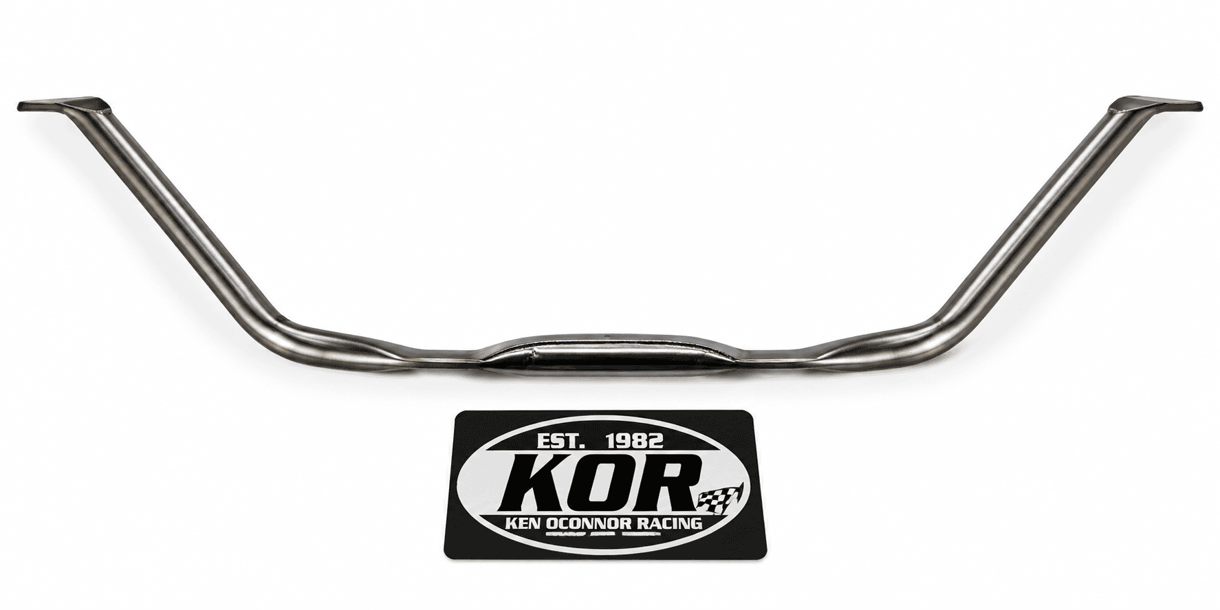 Yamaha Blaster front fender stay with raised mounting ends and raw metal finish on a white background with KOR logo