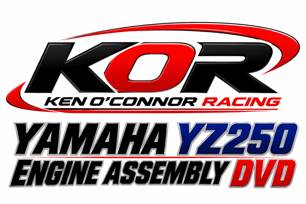 Ken OConnor Racing KOR Yamaha YZ250 Engine Assembly DVD instructional video for two-stroke engine rebuilding.
