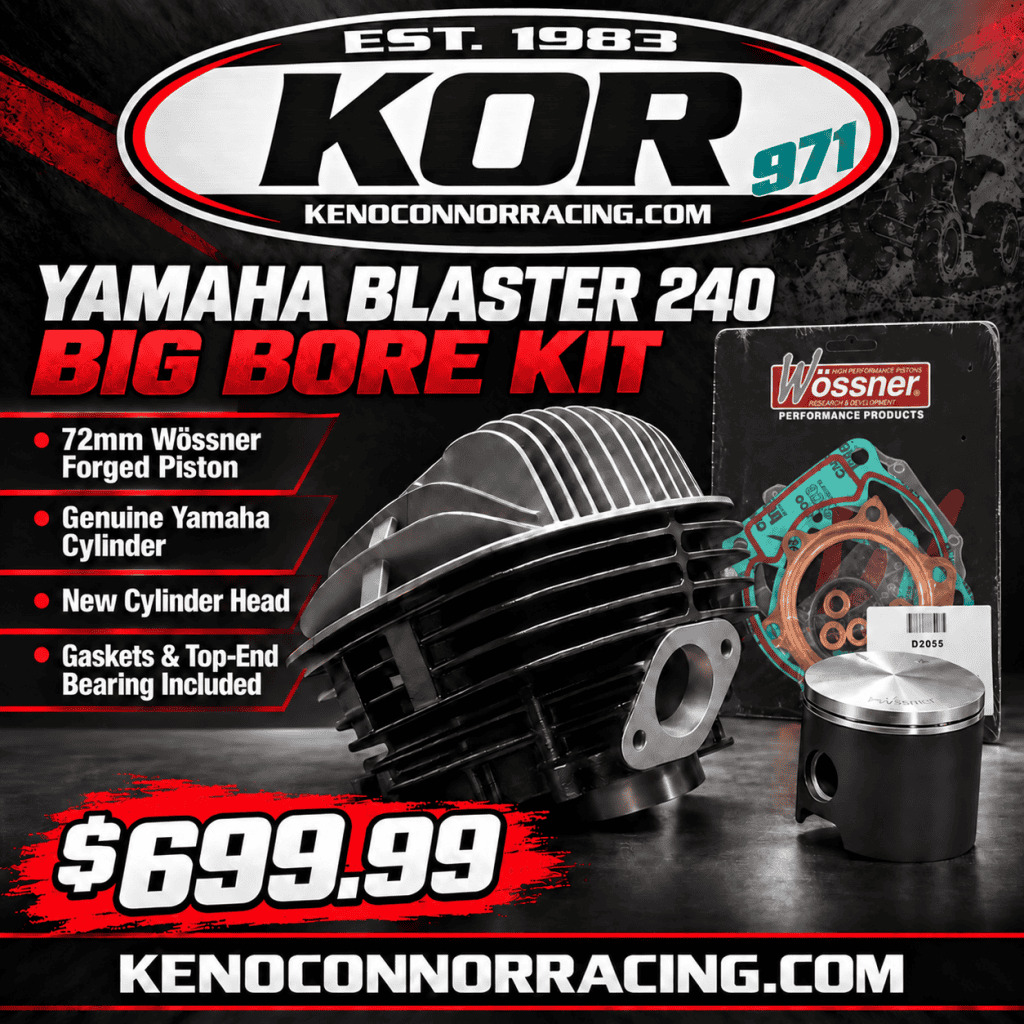 KOR Yamaha Blaster 240 Big Bore Kit with 72mm Wössner piston, cylinder, head and top-end gasket kit
