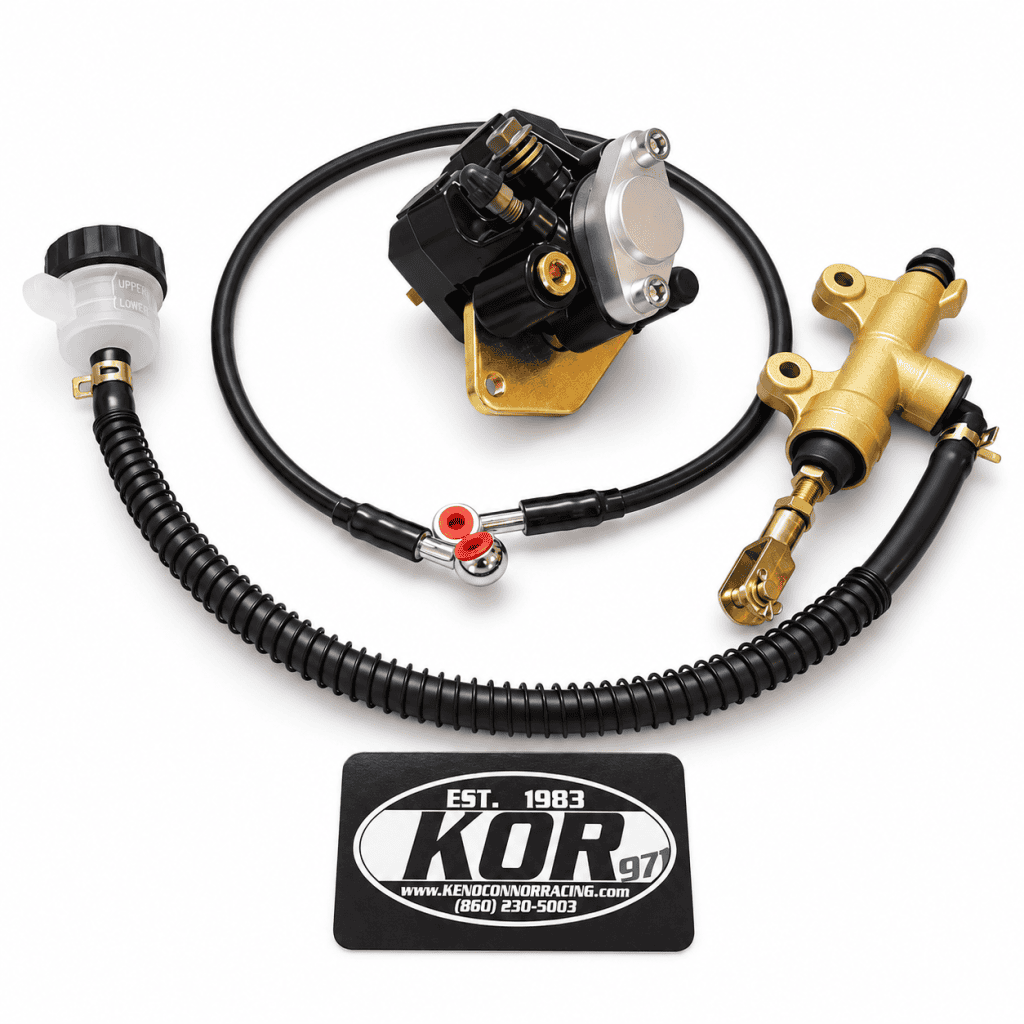 Complete Yamaha Blaster rear brake kit with caliper, master cylinder, reservoir and hydraulic brake line