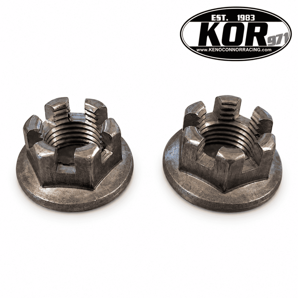Yamaha Blaster front spindle castle nuts with flanges